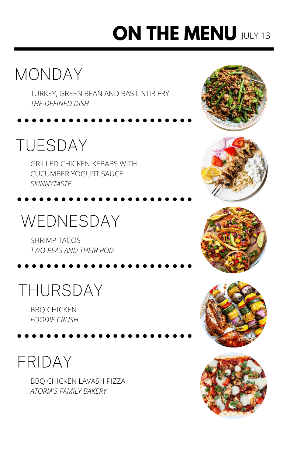 On the Menu: July 13