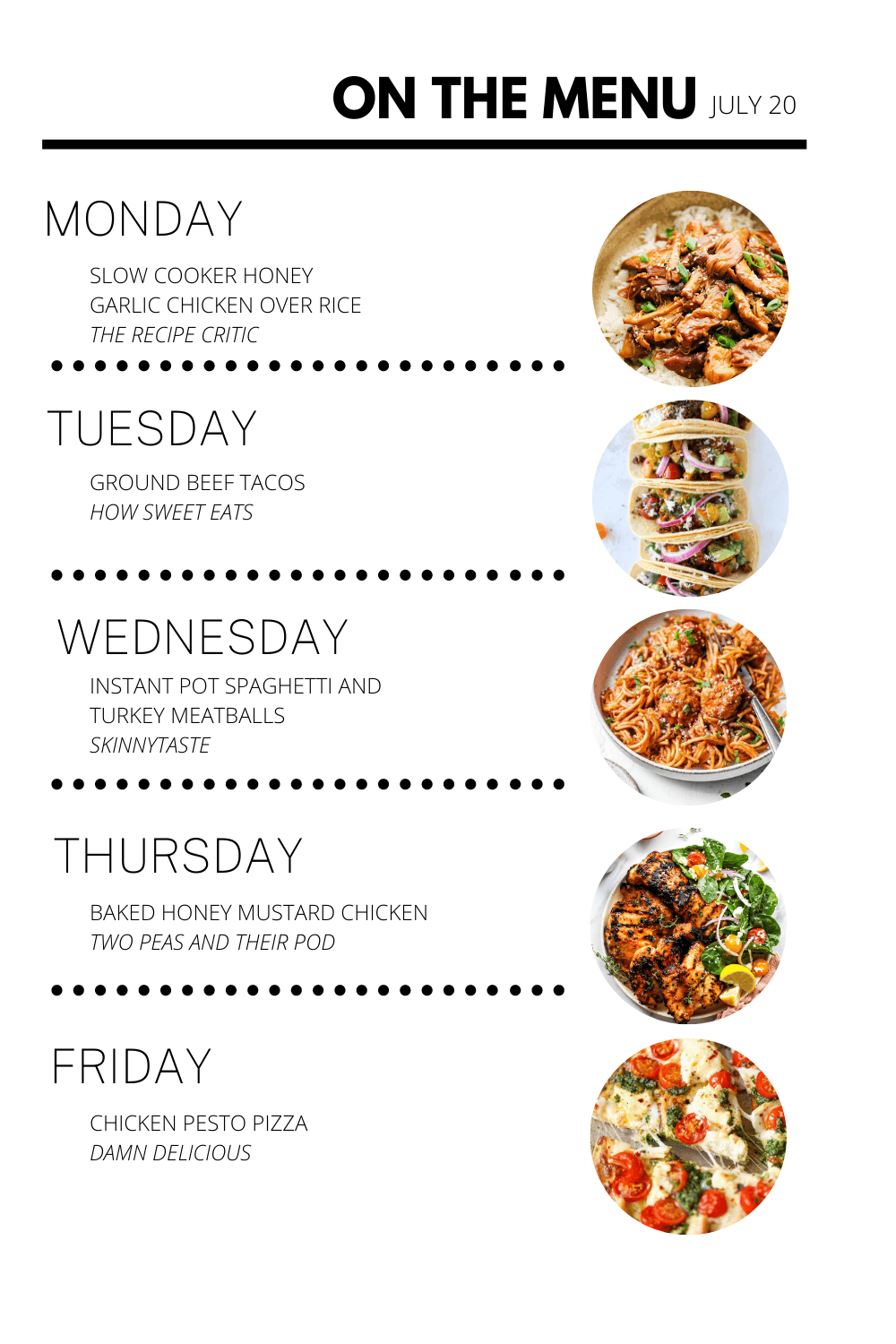 On the Menu: July 20