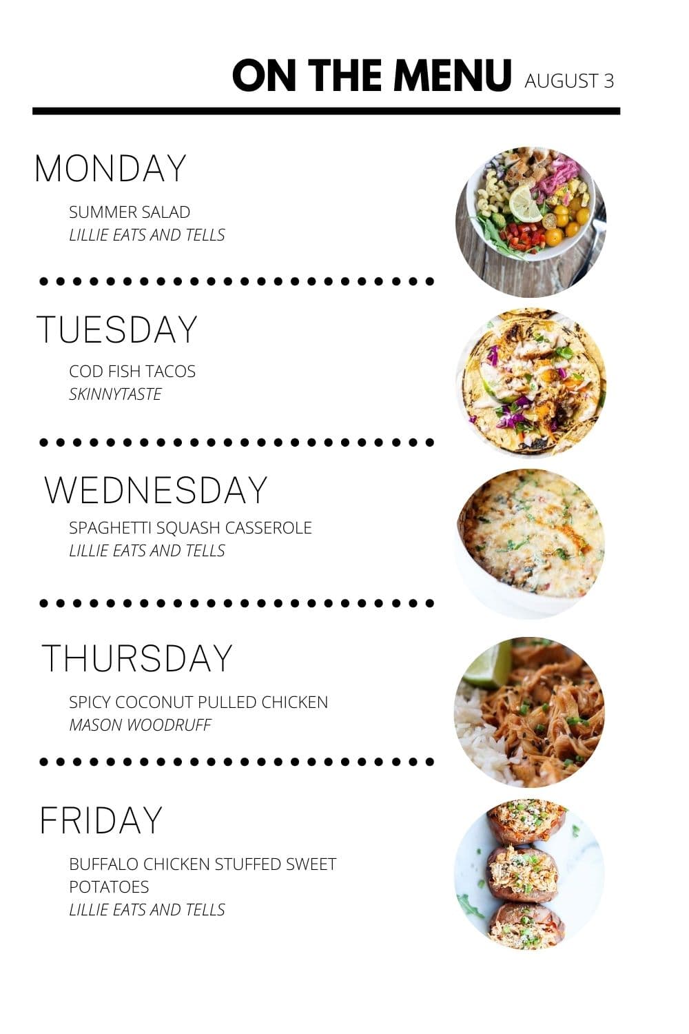 On the Menu: August 3rd