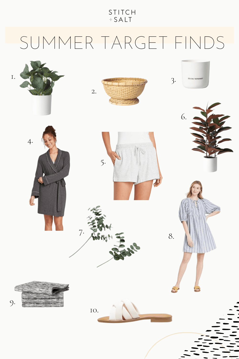 a collage graphic with 10 different summer finds from Target