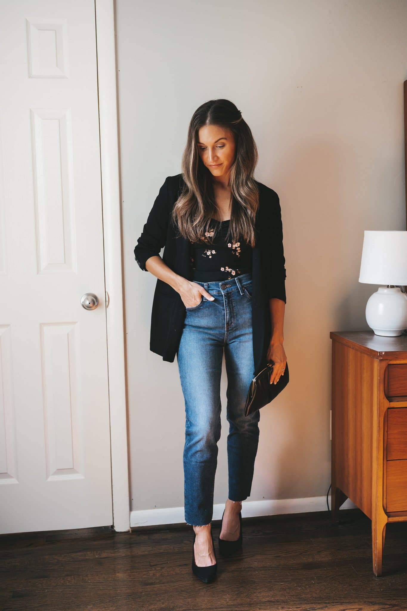 Denim and Black Blazer Outfit Ideas For Fall
