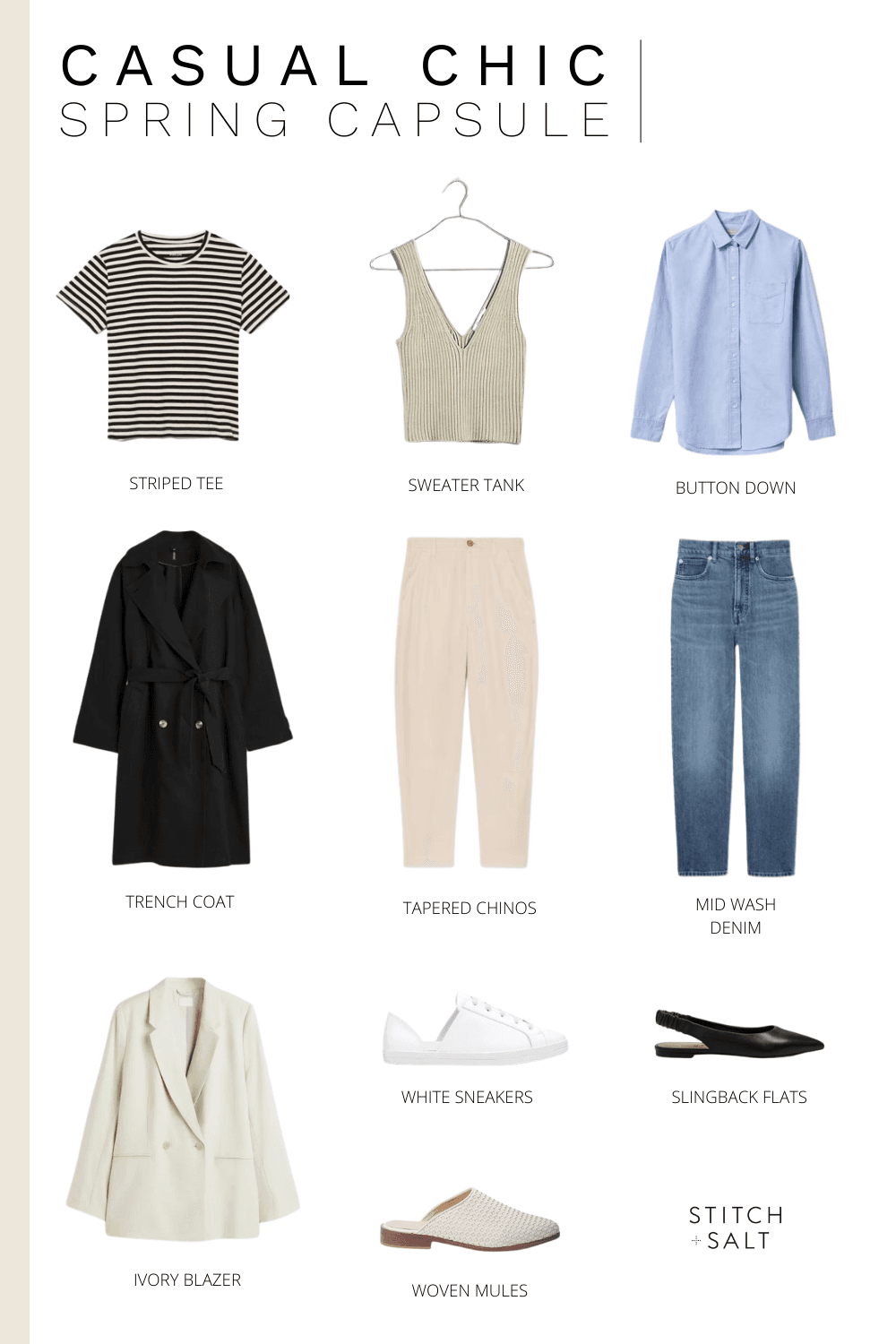 Casual Chic Spring Capsule Wardrobe + 17 Outfit Ideas