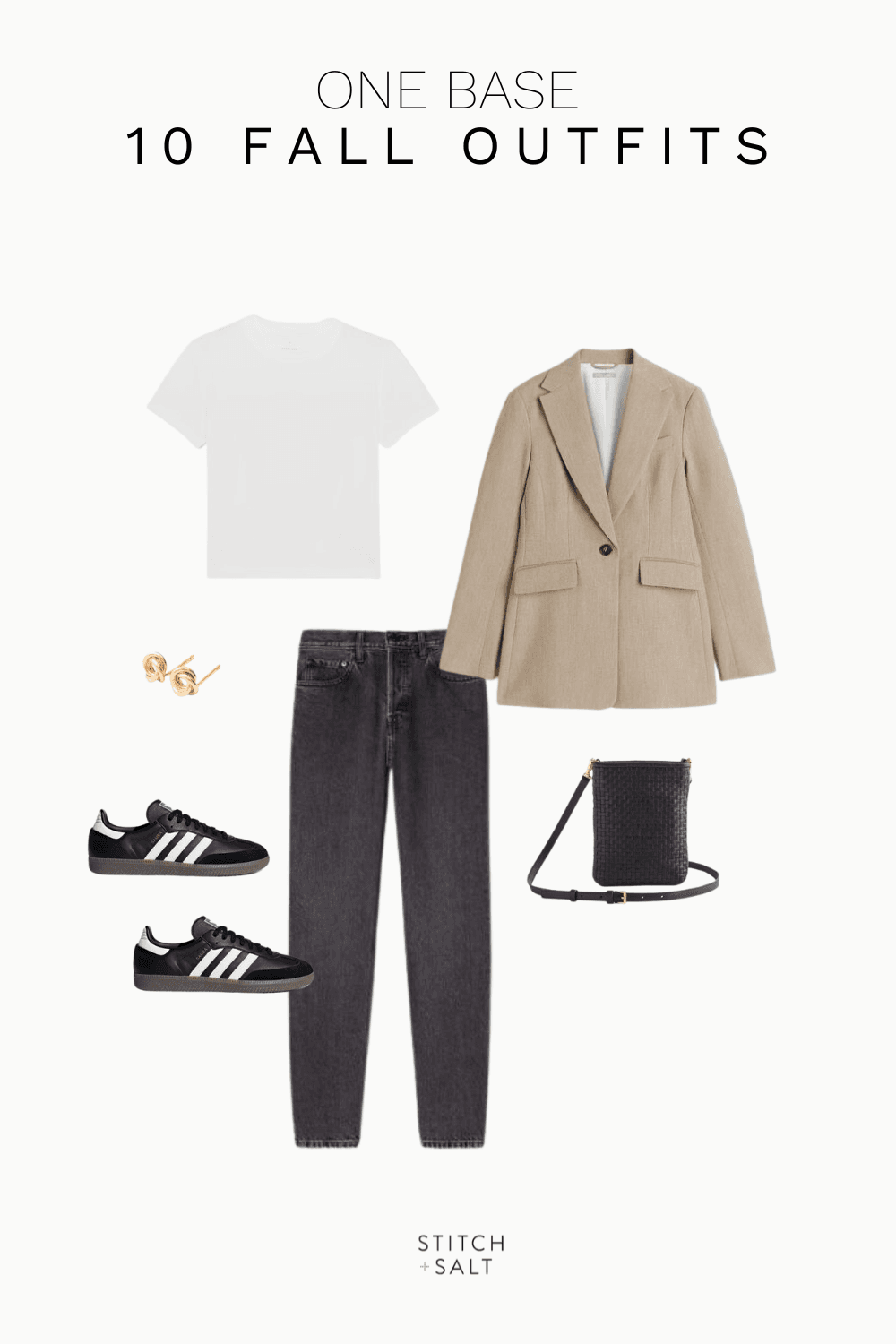 One Base, Ten Fall Outfits: White Tee + Black Jeans