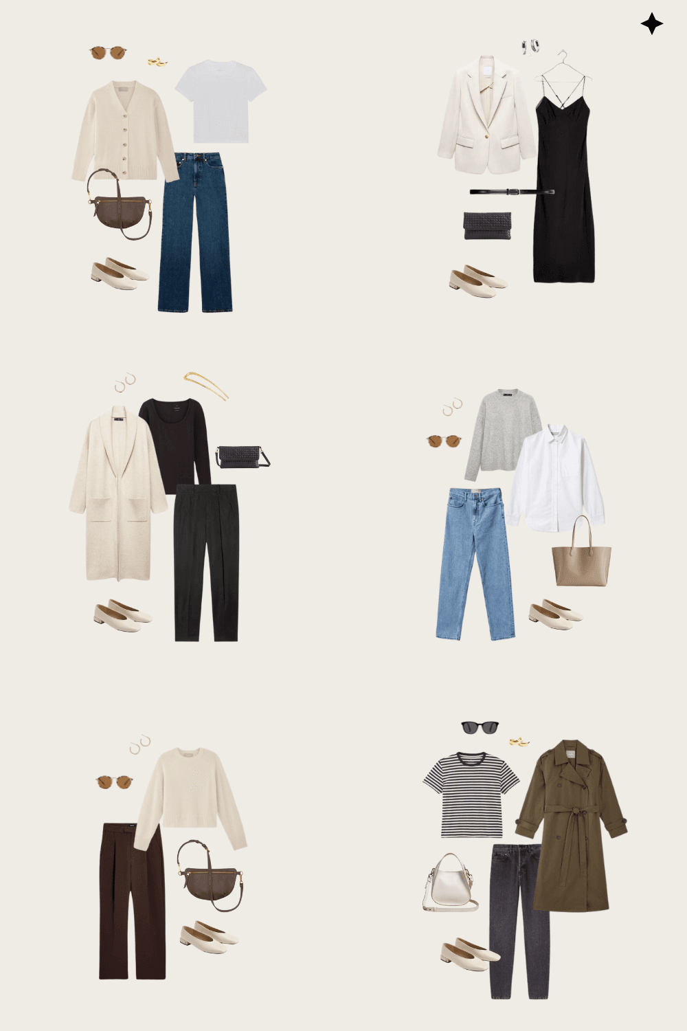 Seven Minimal Outfits With Ballet Flats