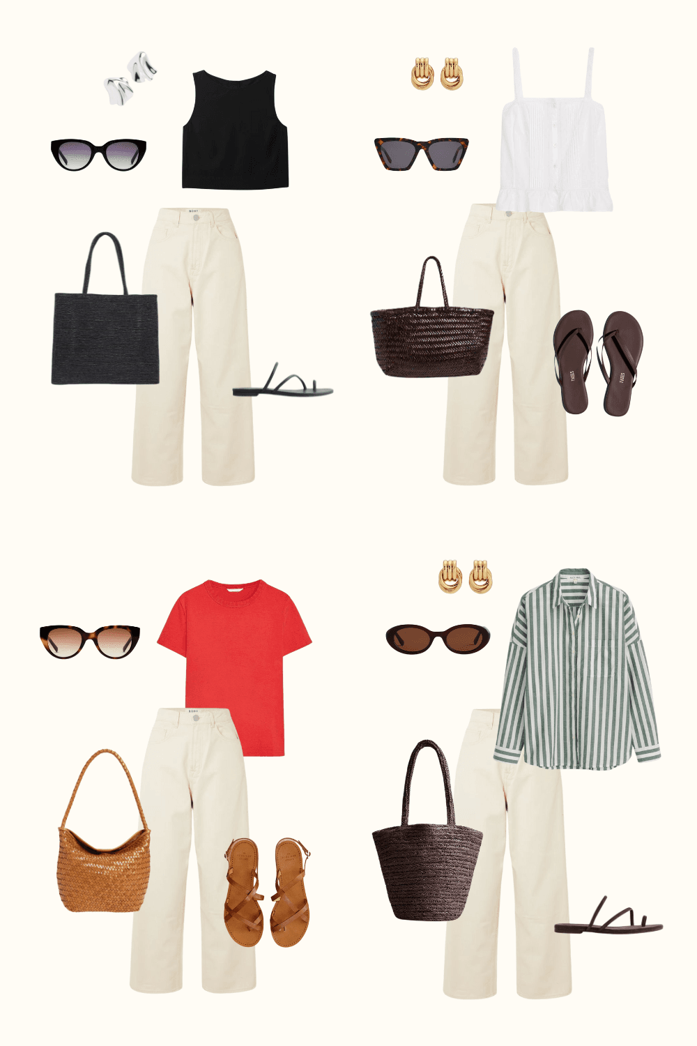 Eight Outfits With White Jeans