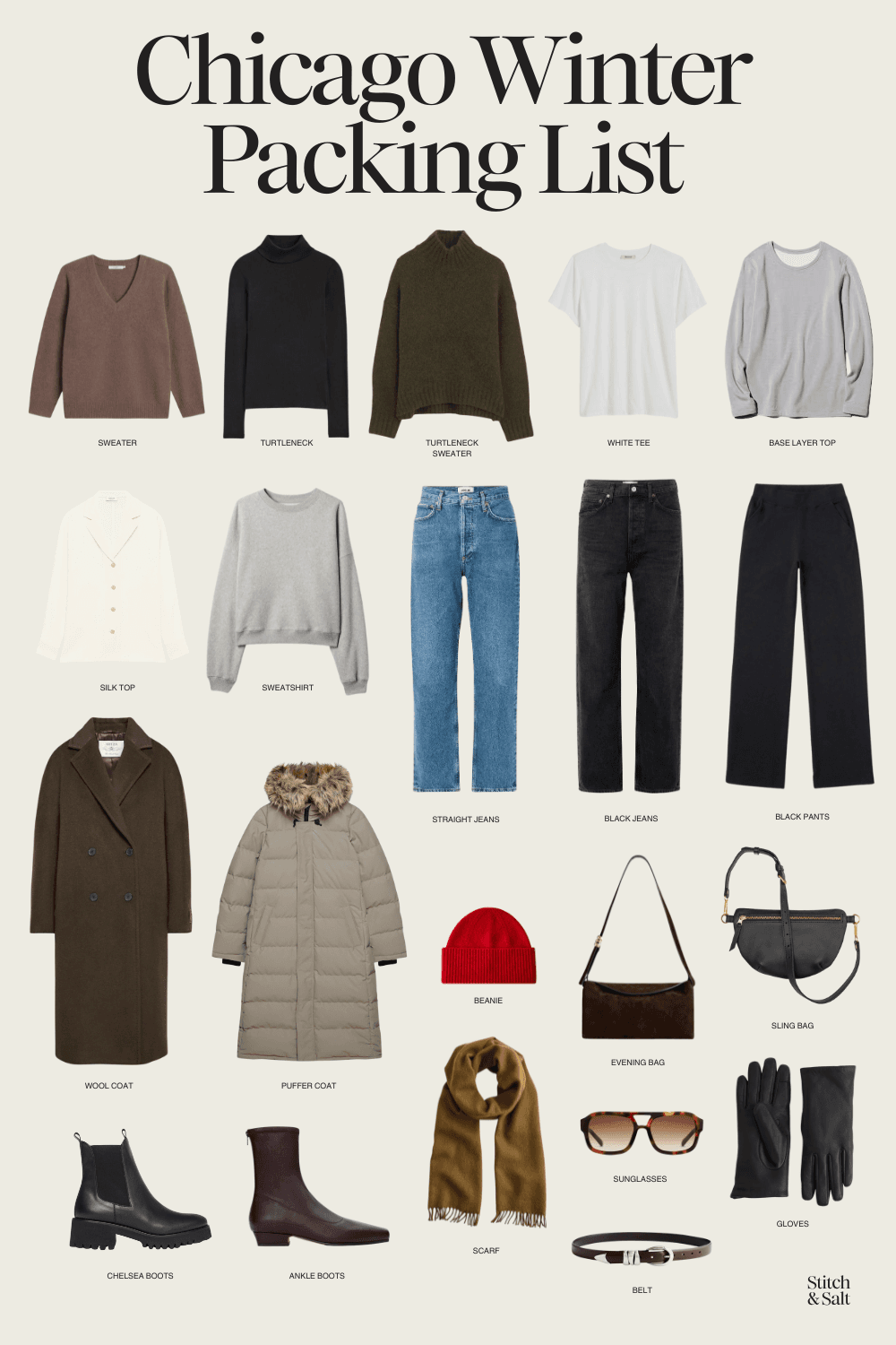 Chicago Winter Packing List