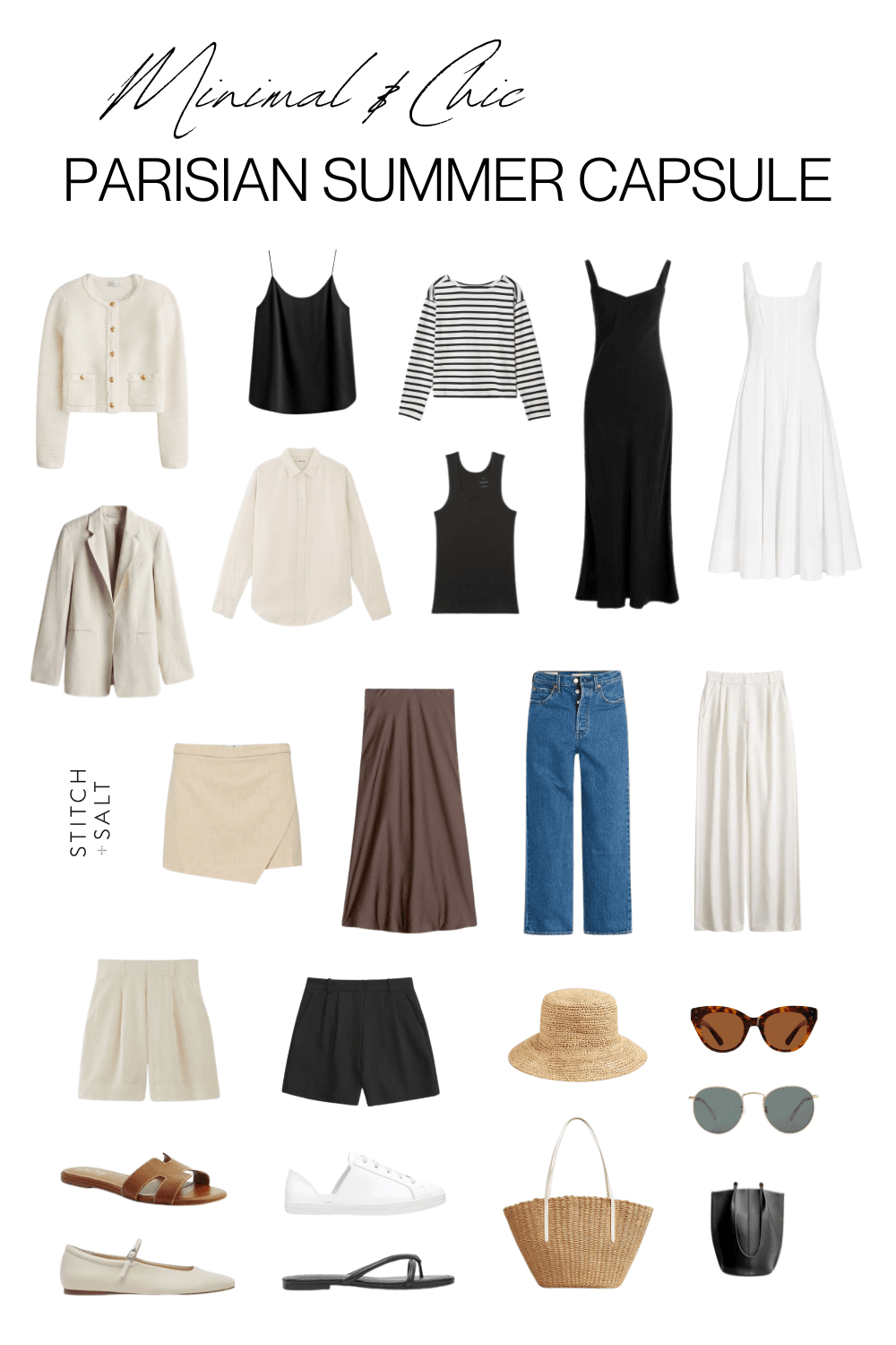 Minimal & Chic Parisian Summer Capsule Wardrobe