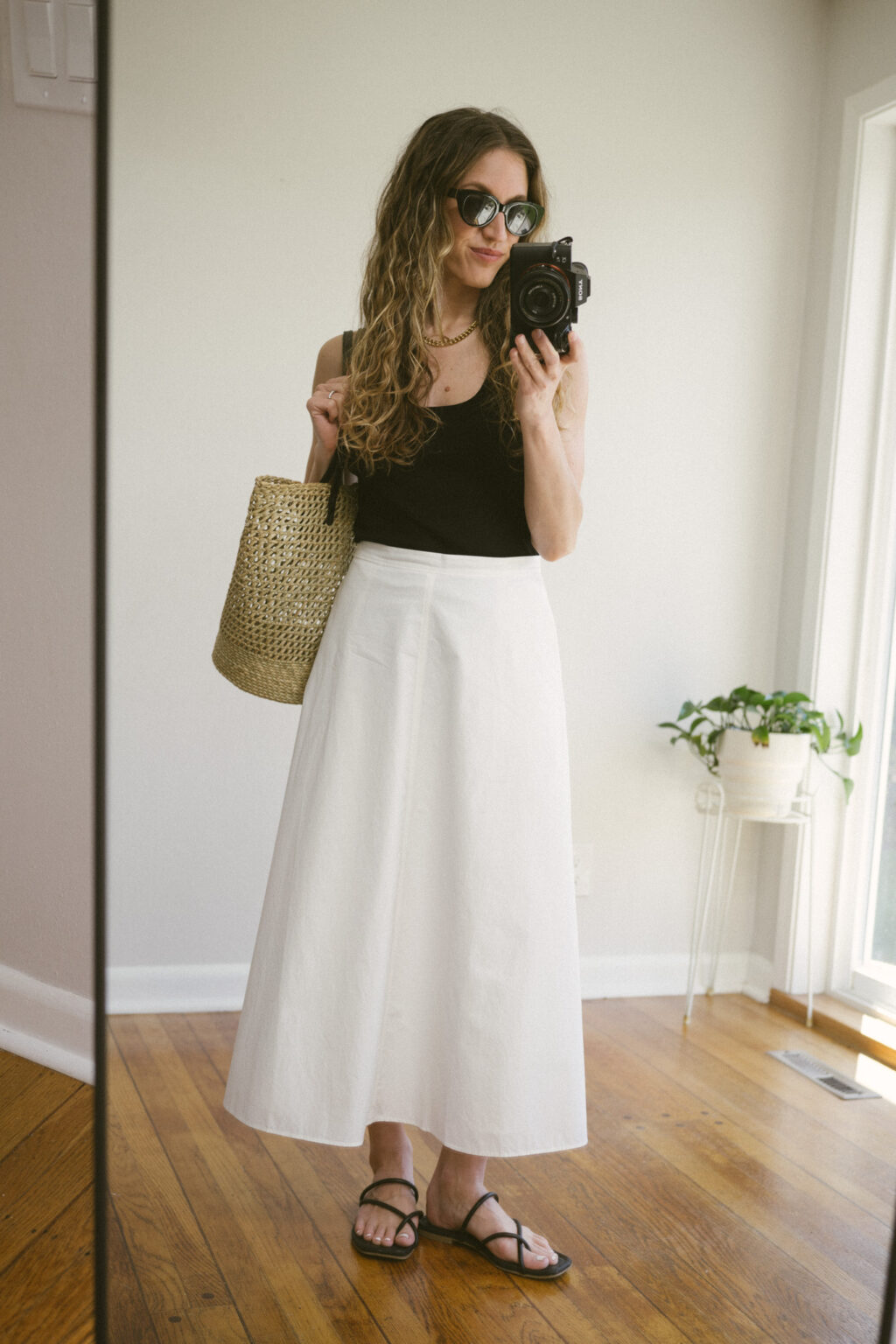 Poplin Skirt in White