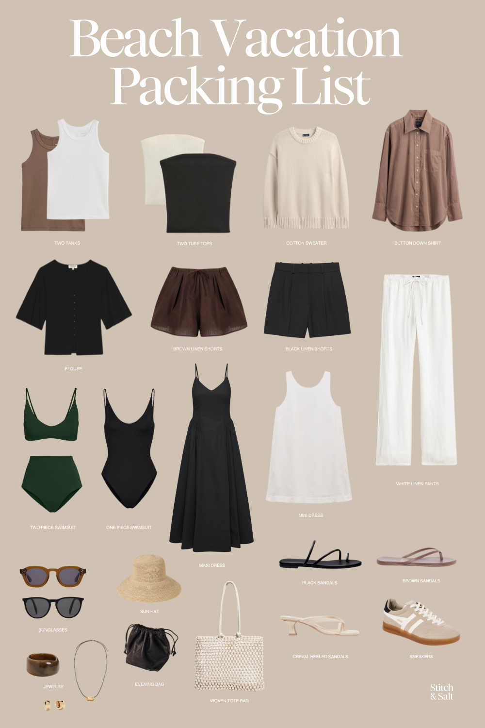 a beach vacation packing list 