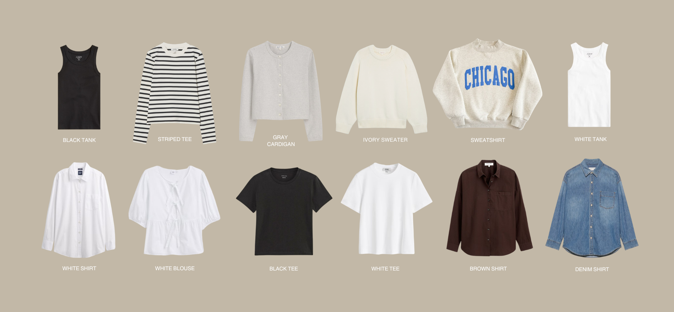 spring capsule wardrobe tops